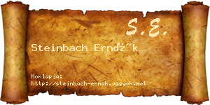 Steinbach Ernák névjegykártya